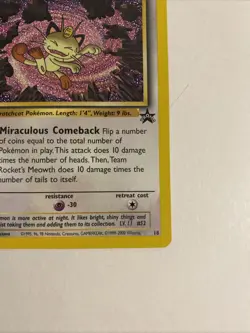 Pokemon Card - Team Rocket's Meowth WOTC Black Star Promo #18 - Image 4