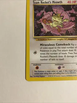Pokemon Card - Team Rocket's Meowth WOTC Black Star Promo #18 - Image 5
