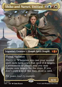 Shiko and Narset, Unified Borderless Foil - Tarkir: Dragonstorm Commander MTG-NM - Image 1
