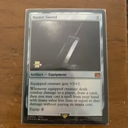 Final Fantasy Fin Magic MTG Foil Buster Sword Prerelease Card - Image 1