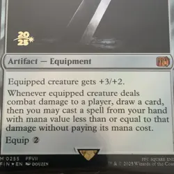 Final Fantasy Fin Magic MTG Foil Buster Sword Prerelease Card - Image 2