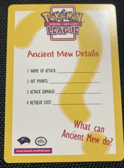 PokÃ©mon TCG Ancient Mew Holo Card 1999-2000 Promo - NEAR MINT CONDITION - Image 4