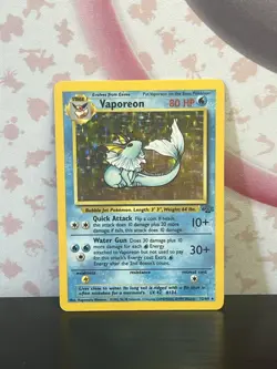 Pokemon TCG Vaporeon 12/64 Jungle Set  Holo Rare Card Vintage WOTC 1999 LP - Image 1
