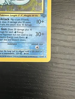 Pokemon TCG Vaporeon 12/64 Jungle Set  Holo Rare Card Vintage WOTC 1999 LP - Image 6