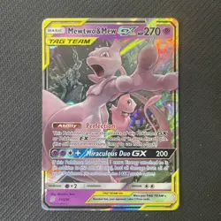 Mewtwo & Mew GX 71/236 Tag Team Ultra Rare Unified Minds Pokemon Card NM - Image 1