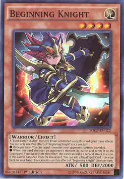 Yu-Gi-Oh Card - DOCS-EN022 - BEGINNING KNIGHT (super rare holo) - NM/Mint - Image 1