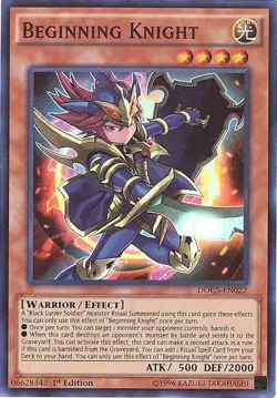 Yu-Gi-Oh Card - DOCS-EN022 - BEGINNING KNIGHT (super rare holo) - NM/Mint - Image 2