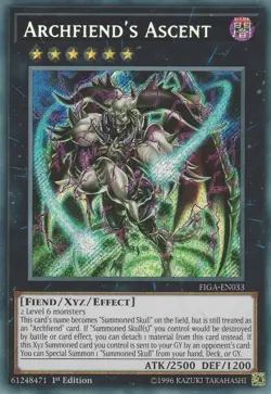Yugioh! Archfiend's Ascent - FIGA-EN033 - Secret Rare - 1st Edition Near Mint, E - Image 1