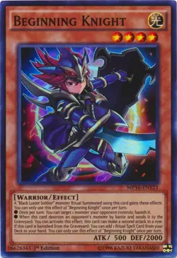 Yugioh! LP Beginning Knight - MP16-EN123 - Super Rare - 1st Edition Lightly Play - Image 1
