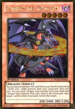 Yugioh! Darkflare Dragon - PGLD-EN040 - Gold Rare - 1st Edition Near Mint, Engli - Image 1