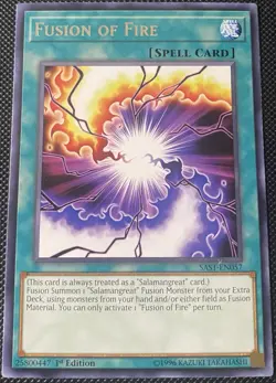 Fusion of Fire SAST-EN057 Savage Strike 1st Edition - Yugioh Card - Image 2