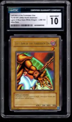 2002 YU-GI-OH LEFT ARM OF THE FORBIDDEN ONE ULTRA RARE LOB123 CGC 10 GEM MINT - Image 3