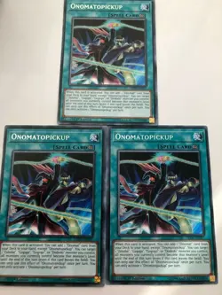 Yugioh Onomatopickup LED6-EN037 Rare NM x3 Play Set - Image 1