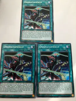 Yugioh Onomatopickup LED6-EN037 Rare NM x3 Play Set - Image 2