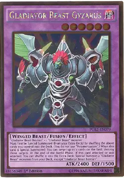 Yu-Gi-Oh Card - PGL2-EN079 - GLADIATOR BEAST GYZARUS (gold rare holo) - NM/Mint - Image 2