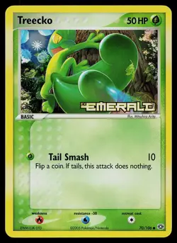 Pokemon Card - Treecko Emerald 70/106 Reverse Holo Stamped - Image 1