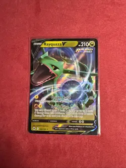PokÃ©mon TCG Rayquaza v Crown Zenith Holo Ultra Rare Card 100/159 NM - Image 1