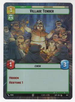 Star Wars Unlimited LotF Hyperspace Foil Card LOF847 Village Tender - Image 1