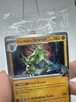 096/182 Team Rocket's Tyranitar Pokemon Center Destined Rivals Sealed *Crease* - Image 3