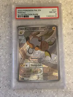 Pokemon-EN Paldea Evolved Raichu Illustration Rare IR 211/193 PSA 8 - Image 1
