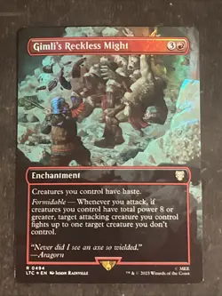 Gimli's Reckless Might - MTG -  FOIL - Lord of the Rings - M/NM Unplayed - Image 1