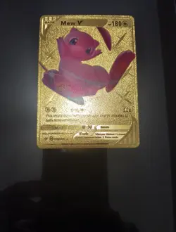 Display Card Mew V 069/189 Full Art Textured Gold Foil Fan Art VFN -Free Ship!- - Image 1