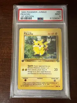 PSA 9 Pokemon TCG 1999 Jungle #60/64 Pikachu 1st Edition WOTC - Image 1