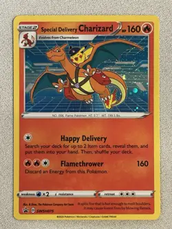 Pokemon Special Delivery Charizard Holo Promo Card SWSH075 - Image 1