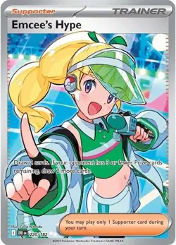 Pokemon Card - S&V: Destined Rivals 220/182 -EMCEE'S HYPE (ultra rare holo) NM/M - Image 1