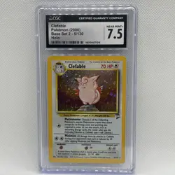 CGC 7.5 Clefable 2000 Base Set 2 5/130 Holo Rare SWIRL Pokemon Card psa - Image 1