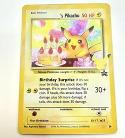 DA101278 Pokemon TCG Pikachu Birthday Holo Black Star Promo Card #24 Celebration - Image 1