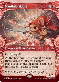 NM Showcase Manifold Mouse, MTG, Bloomburrow, Magic the Gathering, 318 - Image 1