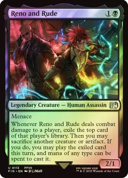 MAGIC THE GATHERING FINAL FANTASY RENO AND RUDE (FOIL) U 113 FFVII FIN MTG TCG - Image 1