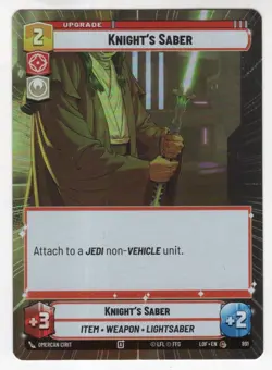 Star Wars Unlimited LotF Hyperspace Foil Card LOF891 Knight's Saber - Image 1