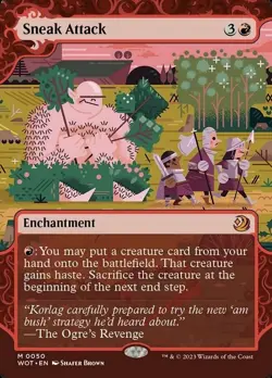 1x Sneak Attack - Foil NM-Mint, English Wilds of Eldraine: Enchanting Tales MTG  - Image 1