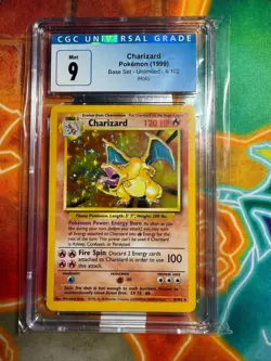 Charizard 4/102 Holo Rare - CGC Mint 9 - Base set Unlimited - Pokemon TCG 1999 - Image 1