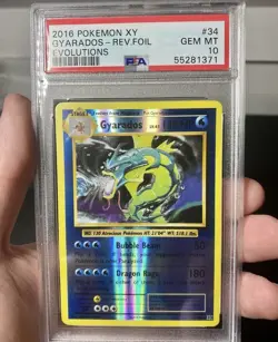 2016 Pokemon XY Evolutions Reverse Foil Gyarados #34 PSA 10 - Image 1