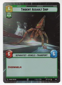 Star Wars Unlimited LotF Hyperspace Foil Card LOF860 Trident Assault Ship - Image 1