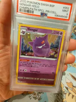 Gengar SWSH052 Promo Champions Path Holo Pin Collection Pokemon CARD PSA 9 - Image 10