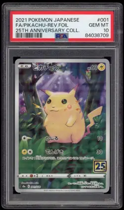 PSA 10 Mint Pikachu Reverse Base Japanese 25th Anniversary Pokemon Card S8a 001 - Image 2