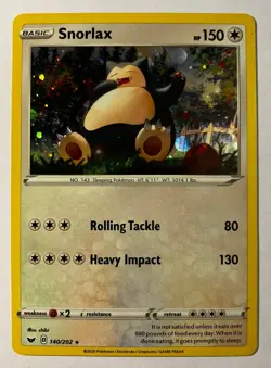 Snorlax 140/202 Cosmos Holo Rare Promo Sword & Shield Pokemon Card NM - Image 1