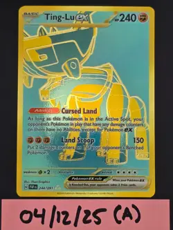 Pokemon Paldean Fates TING-LU EX Hyper Rare 244/091 Gold Card - Image 1