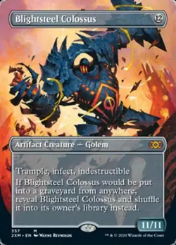 MTG English Borderless Blightsteel Colossus NM Foil Double Masters - Image 2