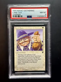 Land Tax - 1994 Magic the Gathering Trading Card - Legends - MTG PSA 8 - Image 3