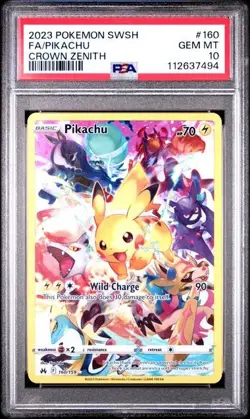 PSA 10 GEM MINT Pikachu 160/159 Crown Zenith FULL ART Rare Pokemon Card - Image 3