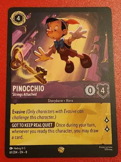 Pinocchio Strings Attached Legendary 61/504 Lorcana Reign of Jafar Card - Image 1