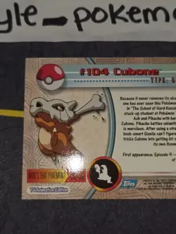 Cubone #104 Holo Pokemon Topps Series 2 Card NM - Image 7