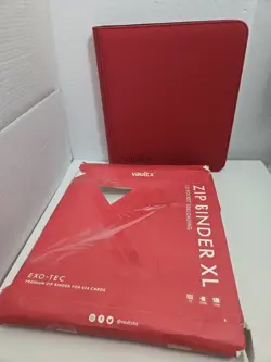Vault X 12-Pocket Exo-Tec® Zip Binder XL Fire Red 624 Cards READ - Image 1