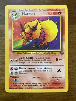 Vintage Flareon - 19/64 - Star Rare Pokémon Card - 1999 Jungle Set - Near Mint - Image 1