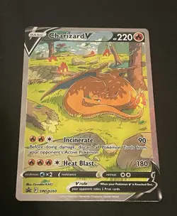 PokÃ©mon TCG Charizard V SWSH260 Black Star Promo Holo Card NM - Image 1